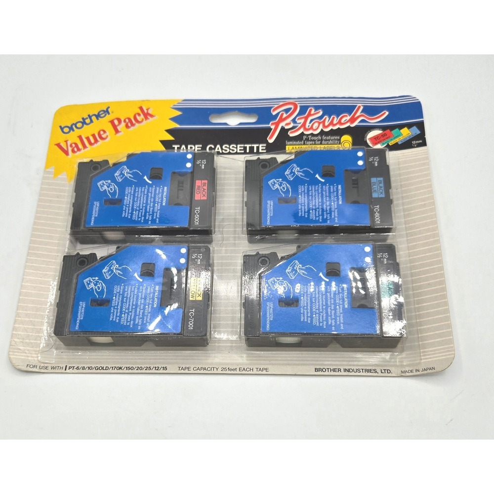 Vintage‎ Brother P-Touch TC-Series Tape Value Pack
